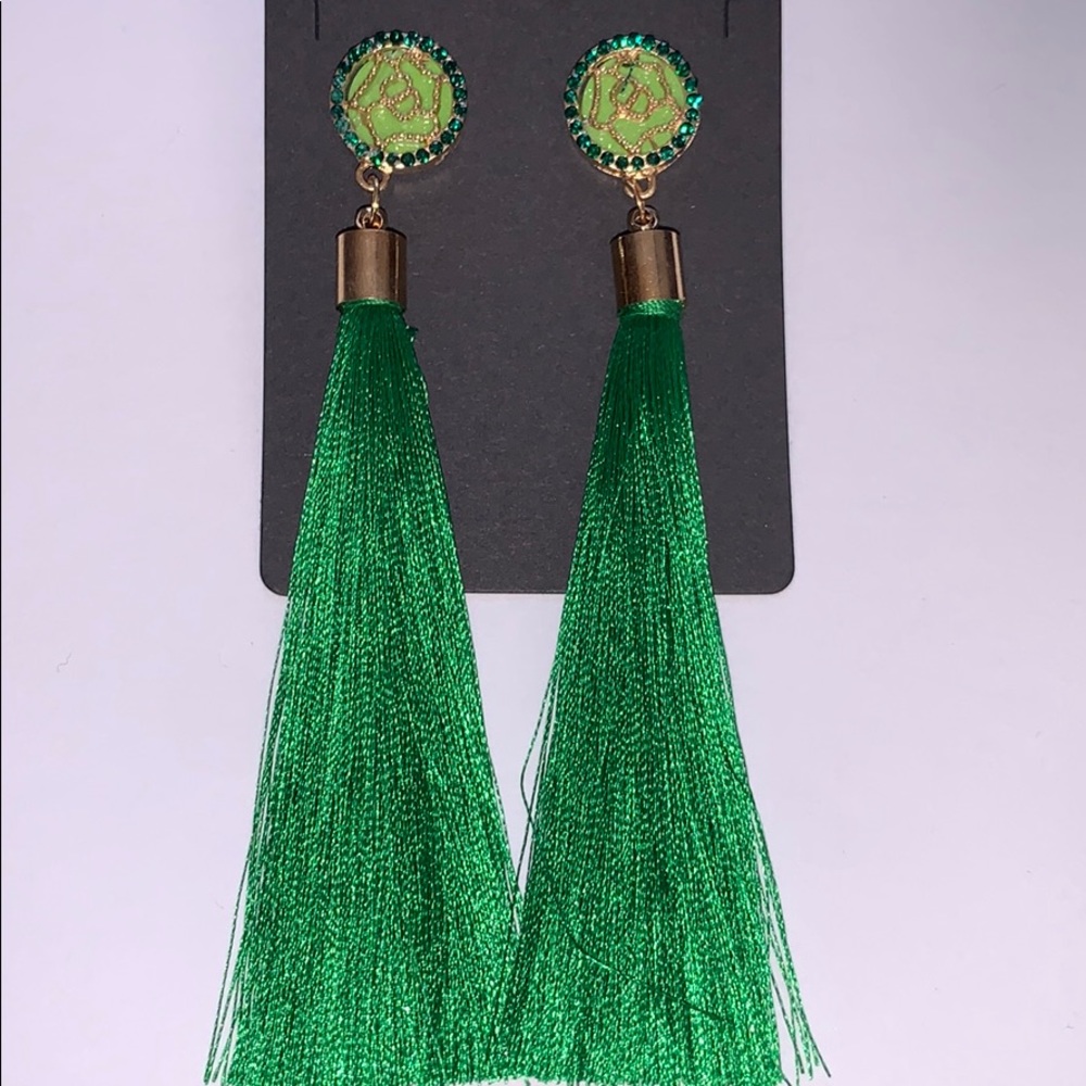 Green earrings